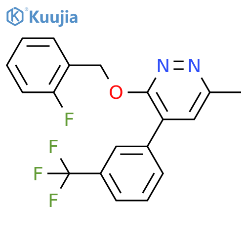 Pyridazine, 3-[(2-fluorophenyl)methoxy]-6-methyl-4-[3-(trifluoromethyl)phenyl]- structure