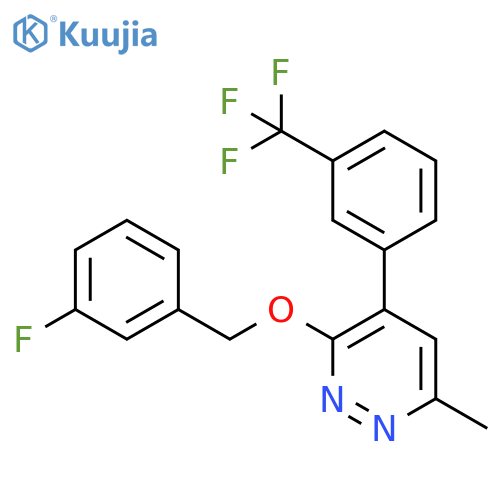 Pyridazine, 3-[(3-fluorophenyl)methoxy]-6-methyl-4-[3-(trifluoromethyl)phenyl]- structure