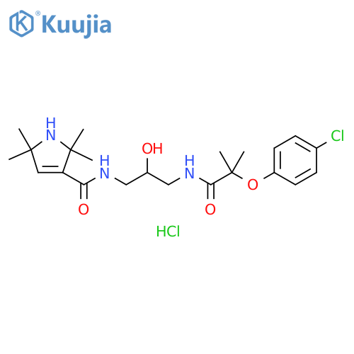 1H-Pyrrole-3-carboxamide, N-[3-[[2-(4-chlorophenoxy)-2-methyl-1-oxopropyl]amino]-2-hydroxypropyl]-2,5-dihydro-2,2,5,5-tetramethyl-, hydrochloride (1:1) structure