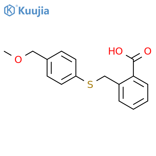 Benzoic acid, 2-[[[4-(methoxymethyl)phenyl]thio]methyl]- structure