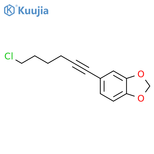 1,3-Benzodioxole, 5-(6-chloro-1-hexynyl)- structure
