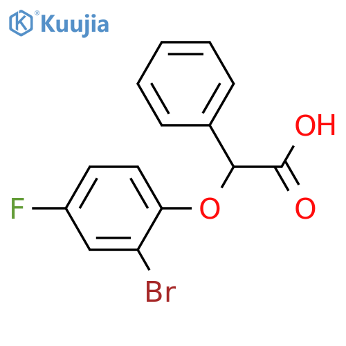 2-(2-bromo-4-fluorophenoxy)-2-phenylacetic acid structure