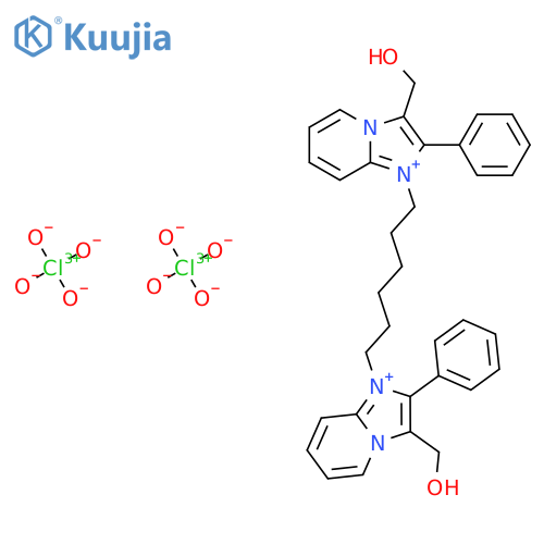 1H-Imidazo(1,2-a)pyridin-4-ium, 1,1'-hexamethylenebis(3-(hydroxymethyl)-2-phenyl-, diperchlorate structure