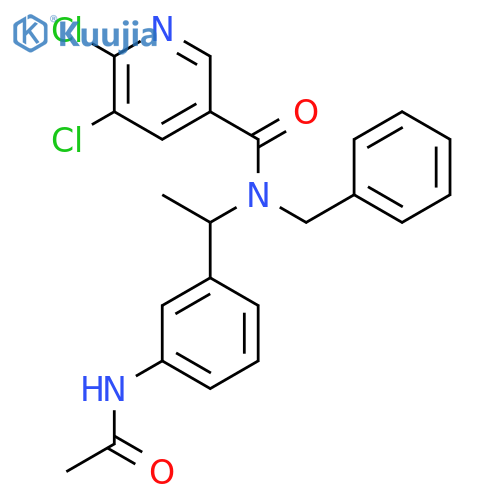 N-Benzyl-5,6-dichloro-N-[1-(3-acetamidophenyl)ethyl]pyridine-3-carboxamide structure