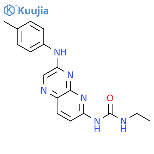 1-ethyl-3-[3-(4-methylanilino)pyrido[2,3-b]pyrazin-6-yl]urea structure