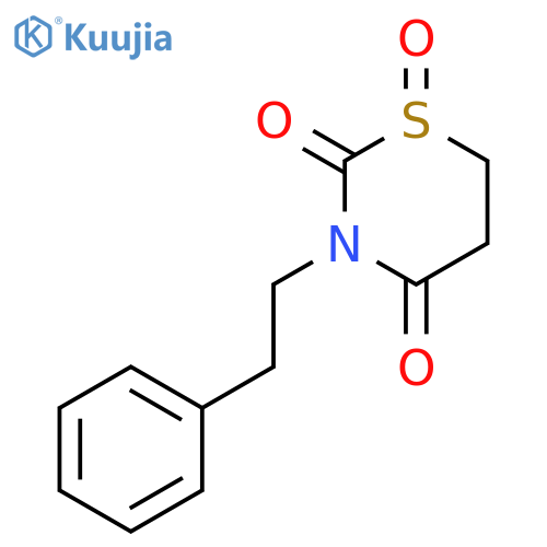 2H-1,3-Thiazine-2,4(3H)-dione, dihydro-3-(2-phenylethyl)-, 1-oxide structure