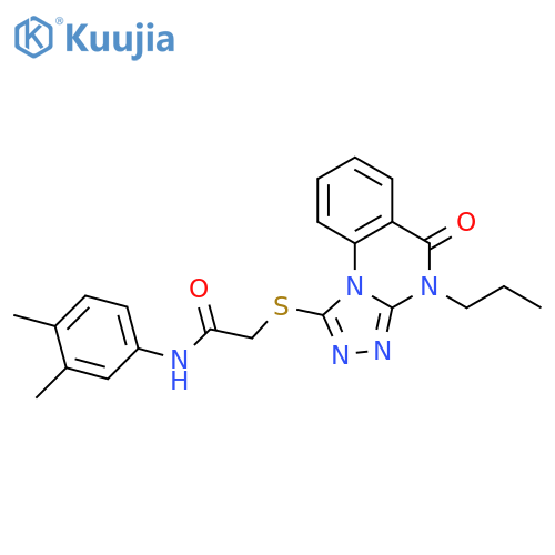 N-(3,4-dimethylphenyl)-2-({5-oxo-4-propyl-4H,5H-1,2,4triazolo4,3-aquinazolin-1-yl}sulfanyl)acetamide structure