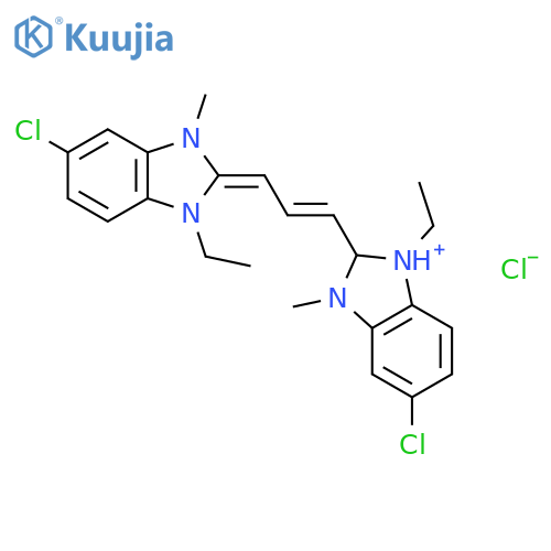 5-Chloro-2-(3-(5-chloro-1-ethyl-1,3-dihydro-3-methyl-2H-benzimidazol-2-ylidene)-1-propenyl)-1-ethyl-3-methyl-1H-benzimidazolium chloride structure
