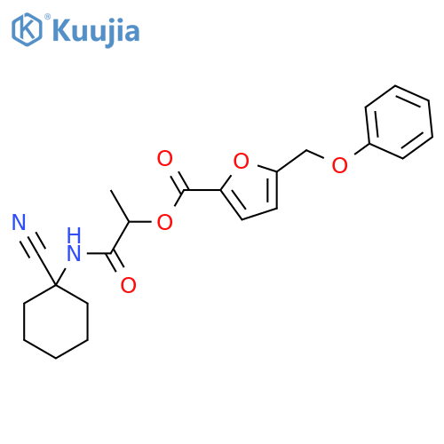 1-[(1-Cyanocyclohexyl)carbamoyl]ethyl 5-(phenoxymethyl)furan-2-carboxylate structure