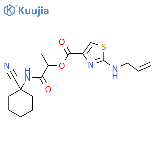 1-[(1-Cyanocyclohexyl)carbamoyl]ethyl 2-[(prop-2-en-1-yl)amino]-1,3-thiazole-4-carboxylate structure