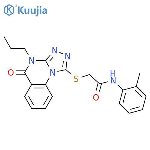 N-(2-methylphenyl)-2-({5-oxo-4-propyl-4H,5H-1,2,4triazolo4,3-aquinazolin-1-yl}sulfanyl)acetamide structure