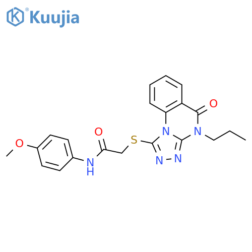 N-(4-methoxyphenyl)-2-({5-oxo-4-propyl-4H,5H-1,2,4triazolo4,3-aquinazolin-1-yl}sulfanyl)acetamide structure