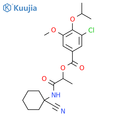 1-[(1-Cyanocyclohexyl)carbamoyl]ethyl 3-chloro-5-methoxy-4-(propan-2-yloxy)benzoate structure