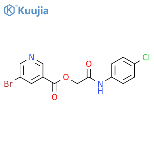 (4-chlorophenyl)carbamoylmethyl 5-bromopyridine-3-carboxylate structure