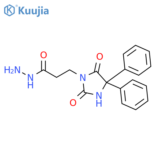 1-Imidazolidinepropanoic acid, 2,5-dioxo-4,4-diphenyl-, hydrazide structure