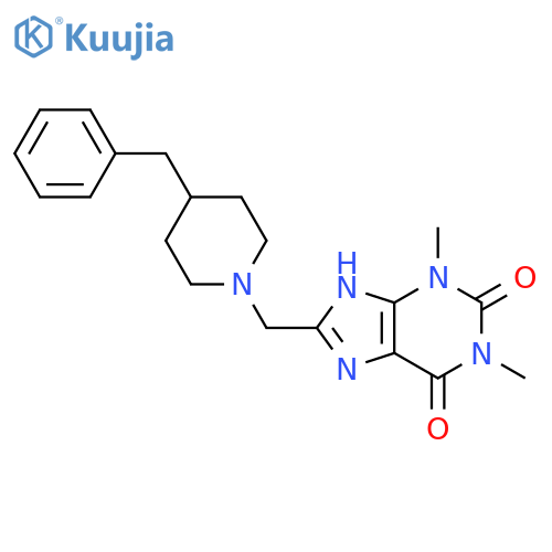 8-(4-benzylpiperidin-1-yl)methyl-1,3-dimethyl-2,3,6,7-tetrahydro-1H-purine-2,6-dione structure
