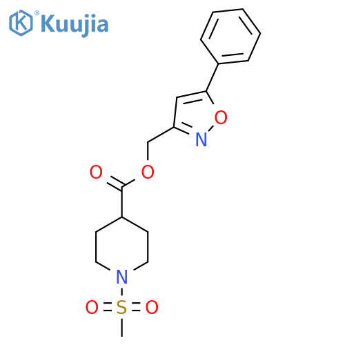 (5-phenyl-1,2-oxazol-3-yl)methyl 1-methanesulfonylpiperidine-4-carboxylate structure