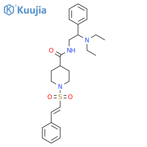 N-[2-(diethylamino)-2-phenylethyl]-1-(2-phenylethenesulfonyl)piperidine-4-carboxamide structure