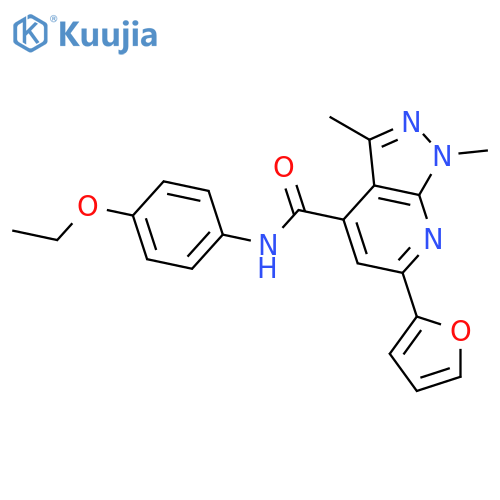 <br>6-Furan-2-yl-1,3-dimethyl-1H-pyrazolo[3,4-b]pyridine-4-carboxylic acid (4-e thoxy-phenyl)-amide structure