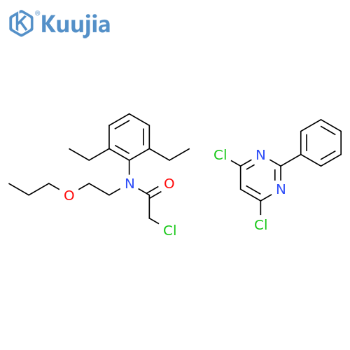 2-chloro-N-(2,6-diethylphenyl)-N-(2-propoxyethyl)acetamide - 4,6-dichloro-2-phenylpyrimidine (1:1) structure
