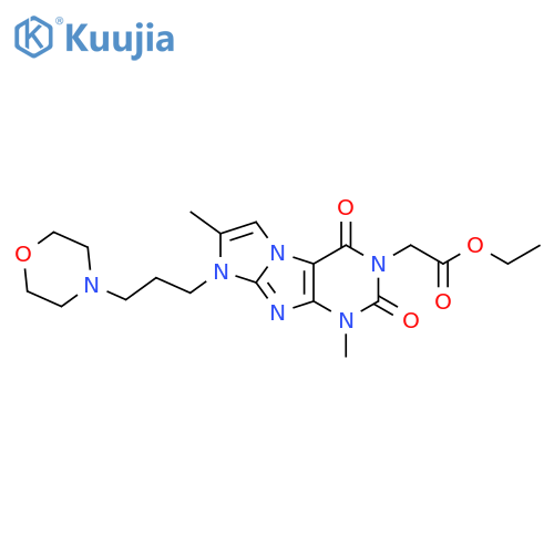 ethyl 2-{1,7-dimethyl-8-3-(morpholin-4-yl)propyl-2,4-dioxo-1H,2H,3H,4H,8H-imidazo1,2-gpurin-3-yl}acetate structure