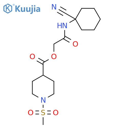 [(1-Cyanocyclohexyl)carbamoyl]methyl 1-methanesulfonylpiperidine-4-carboxylate structure
