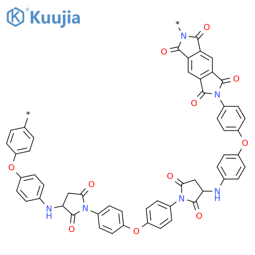 Poly[(5,7-dihydro-1,3,5,7-tetraoxobenzo[1,2-c:4,5-c']dipyrrole-2,6(1H,3H)-diyl)-1,4-phenyleneoxy-1,4-phenyleneimino(2,5-dioxo-3,1-pyrrolidinediyl)-1,4-phenyleneoxy-1,4-phenylene(2,5-dioxo-1,3-pyrrolidinediyl)imino-1,4-phenyleneoxy-1,4-phenylene] structure