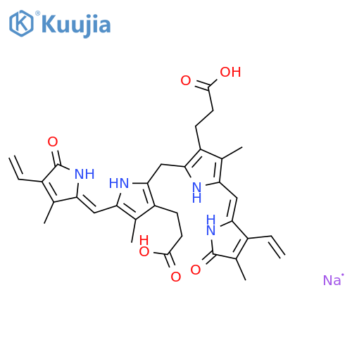 21H-Biline-8,12-dipropanoicacid,2,17-diethenyl-1,10,19,22,23,24-hexahydro-3,7,13,18-tetramethyl-1,19-dioxo-,sodium salt (1:2) structure
