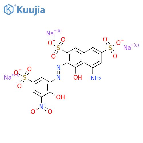 5-amino-4-hydroxy-3-[(2-hydroxy-3-nitro-5-sulphophenyl)azo]naphthalene-2,7-disulphonic acid, sodium salt structure