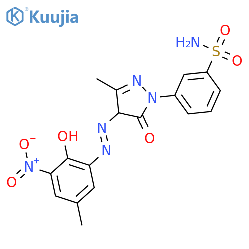 Benzenesulfonamide,3-[4,5-dihydro-4-[2-(2-hydroxy-5-methyl-3-nitrophenyl)diazenyl]-3-methyl-5-oxo-1H-pyrazol-1-yl]- structure