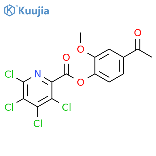 4-Acetyl-2-methoxyphenyl 3,4,5,6-tetrachloro-2-pyridinecarboxylate structure