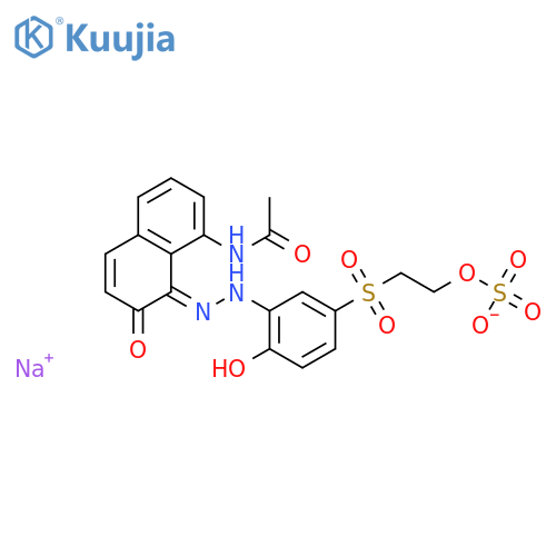 Acetamide,N-[7-hydroxy-8-[2-[2-hydroxy-5-[[2-(sulfooxy)ethyl]sulfonyl]phenyl]diazenyl]-1-naphthalenyl]-,sodium salt (1:1) structure