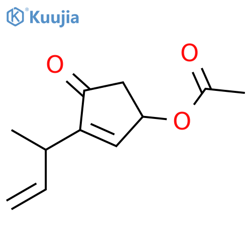 2-Cyclopenten-1-one, 4-(acetyloxy)-2-(1-methyl-2-propenyl)- structure