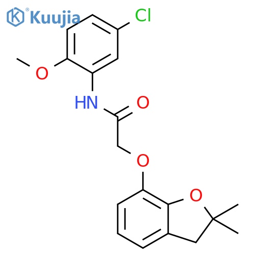 N-(5-chloro-2-methoxyphenyl)-2-(2,2-dimethyl-2,3-dihydro-1-benzofuran-7-yl)oxyacetamide structure