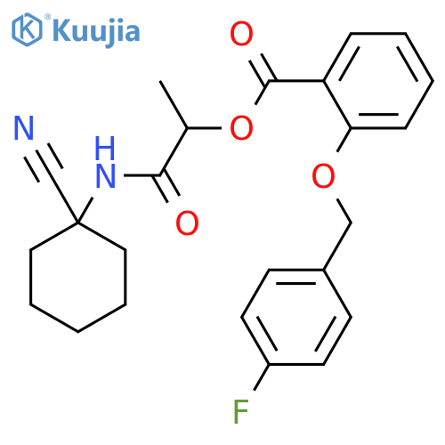 1-[(1-Cyanocyclohexyl)carbamoyl]ethyl 2-[(4-fluorophenyl)methoxy]benzoate structure