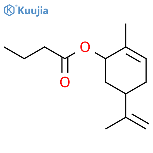 Butanoic acid,2-methyl-5-(1-methylethenyl)-2-cyclohexen-1-yl ester structure