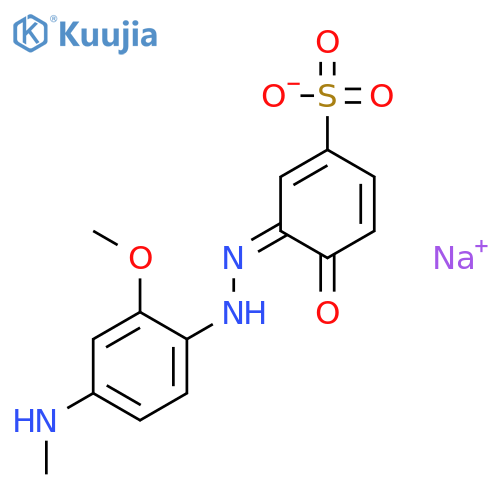 Benzenesulfonic acid,4-hydroxy-3-[2-[2-methoxy-4-(methylamino)phenyl]diazenyl]-, sodium salt (1:1) structure