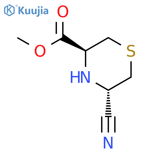 3-Thiomorpholinecarboxylic acid, 5-cyano-, methyl ester, (3S-trans)- structure