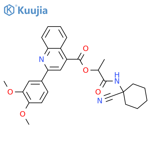 1-[(1-Cyanocyclohexyl)carbamoyl]ethyl 2-(3,4-dimethoxyphenyl)quinoline-4-carboxylate structure