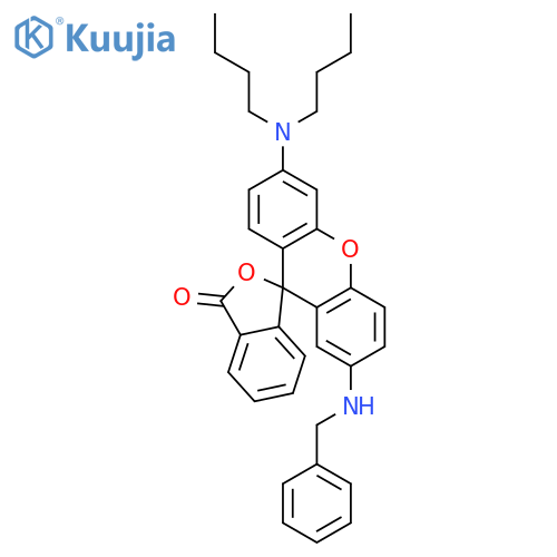 Spiro[isobenzofuran-1(3H),9'-[9H]xanthen]-3-one,6'-(dibutylamino)-2'-[(phenylmethyl)amino]- structure