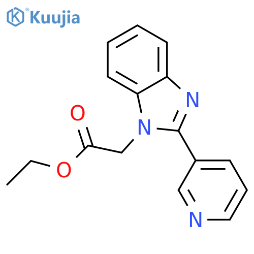 ethyl 2-2-(pyridin-3-yl)-1H-1,3-benzodiazol-1-ylacetate structure