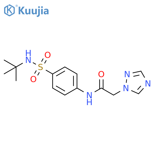 N-4-(tert-butylsulfamoyl)phenyl-2-(1H-1,2,4-triazol-1-yl)acetamide structure