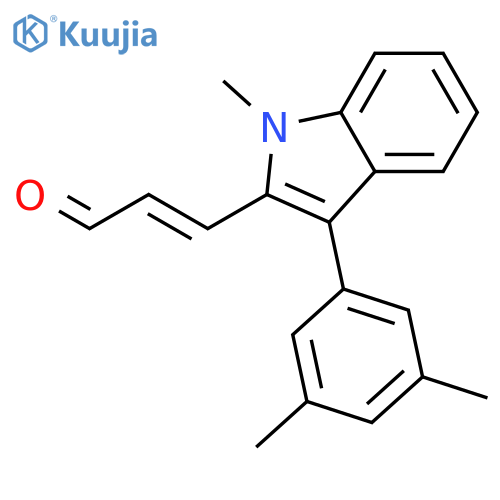 2-Propenal, 3-[3-(3,5-dimethylphenyl)-1-methyl-1H-indol-2-yl]-, (E)- structure