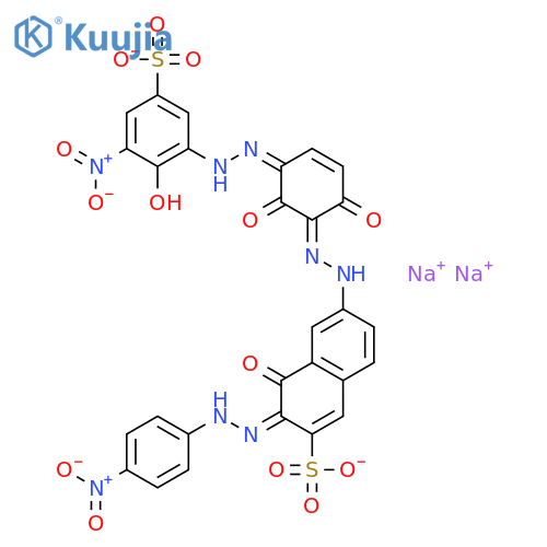 2-Naphthalenesulfonicacid,6-[2-[2,6-dihydroxy-3-[2-(2-hydroxy-3-nitro-5-sulfophenyl)diazenyl]phenyl]diazenyl]-4-hydroxy-3-[2-(4-nitrophenyl)diazenyl]-,sodium salt (1:2) structure