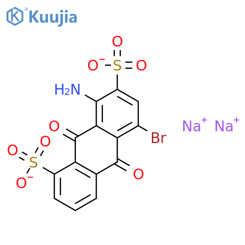 1,7-Anthracenedisulfonicacid, 8-amino-5-bromo-9,10-dihydro-9,10-dioxo-, sodium salt (1:2) structure