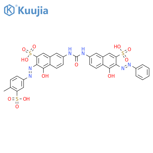 4-hydroxy-7-[[[[5-hydroxy-6-[(4-methyl-3-sulphophenyl)azo]-7-sulpho-2-naphthyl]amino]carbonyl]amino]-3-(phenylazo)naphthalene-2-sulphonic acid structure