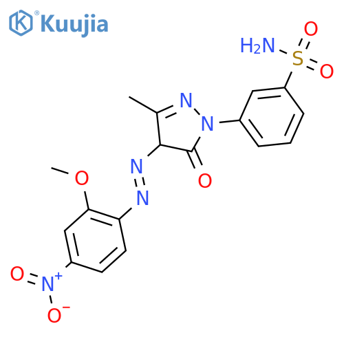 Benzenesulfonamide,3-[4,5-dihydro-4-[2-(2-methoxy-4-nitrophenyl)diazenyl]-3-methyl-5-oxo-1H-pyrazol-1-yl]- structure
