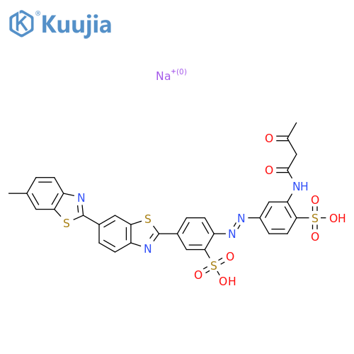 sodium 2-acetoacetylamino-4-[[4-(6-methyl[2,6'-dibenzothiazol]-2'-yl)-2-sulphophenyl]azo]benzenesulphonate structure