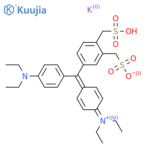N-\u200b4-\u200b3,\u200b4-\u200bbis(sulfomethyl)\u200bphenyl\u200b4-\u200b(diethylamino)\u200bphenyl\u200bmethylene\u200b-\u200b2,\u200b5-\u200bcyclohexadien-\u200b1-\u200bylidene\u200b-\u200bN-\u200bethyl-\u200bEthanaminium Inner Salt Potassium Salt structure