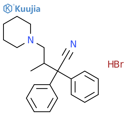 1-Piperidinebutanenitrile,b-methyl-a,a-diphenyl-, hydrobromide (1:1) structure
